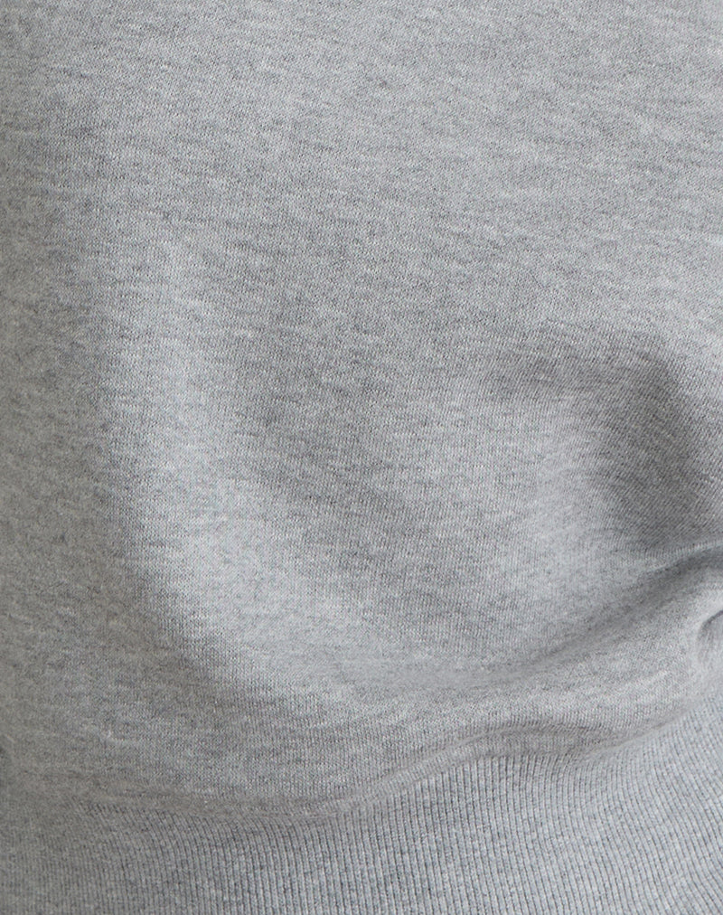 Doxia One Shoulder Sweatshirt in Grey Marl