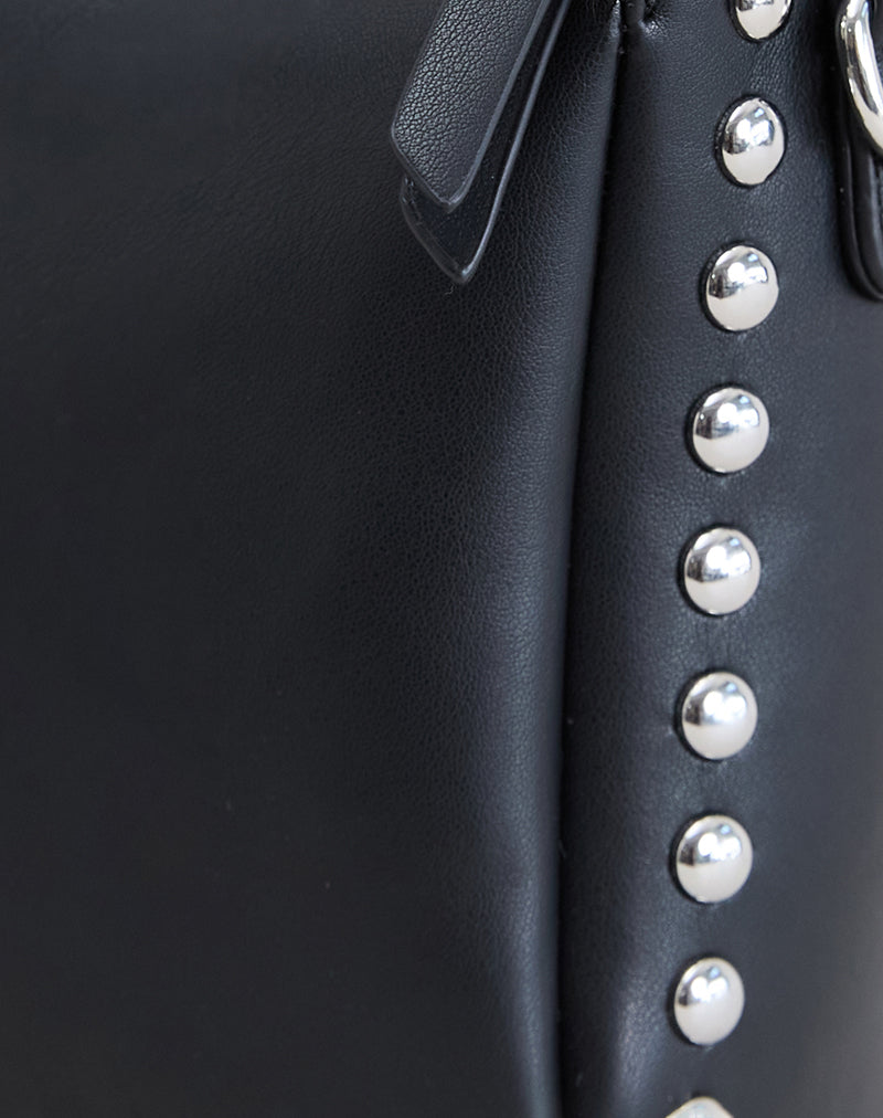 Studded Shoulder Bag in Black