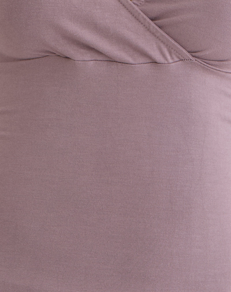 Trudis Wrap Top in Jersey Dusty Mauve