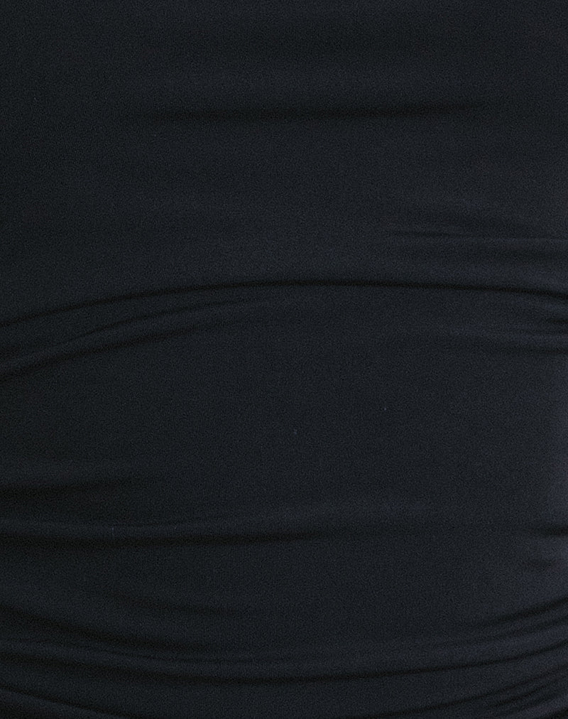 Yasmin Bandeau Mini Dress in Slinky Black