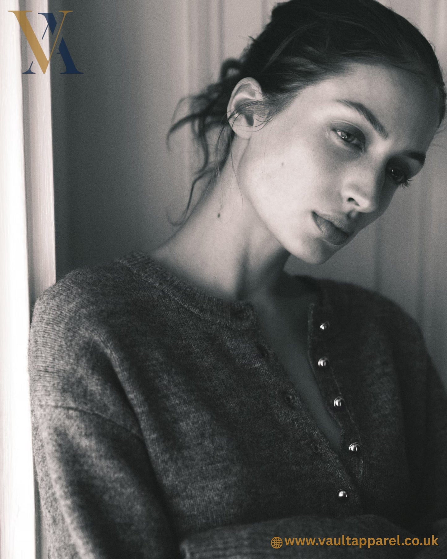 Classic Knit Button Cardigan (Charcoal Grey)