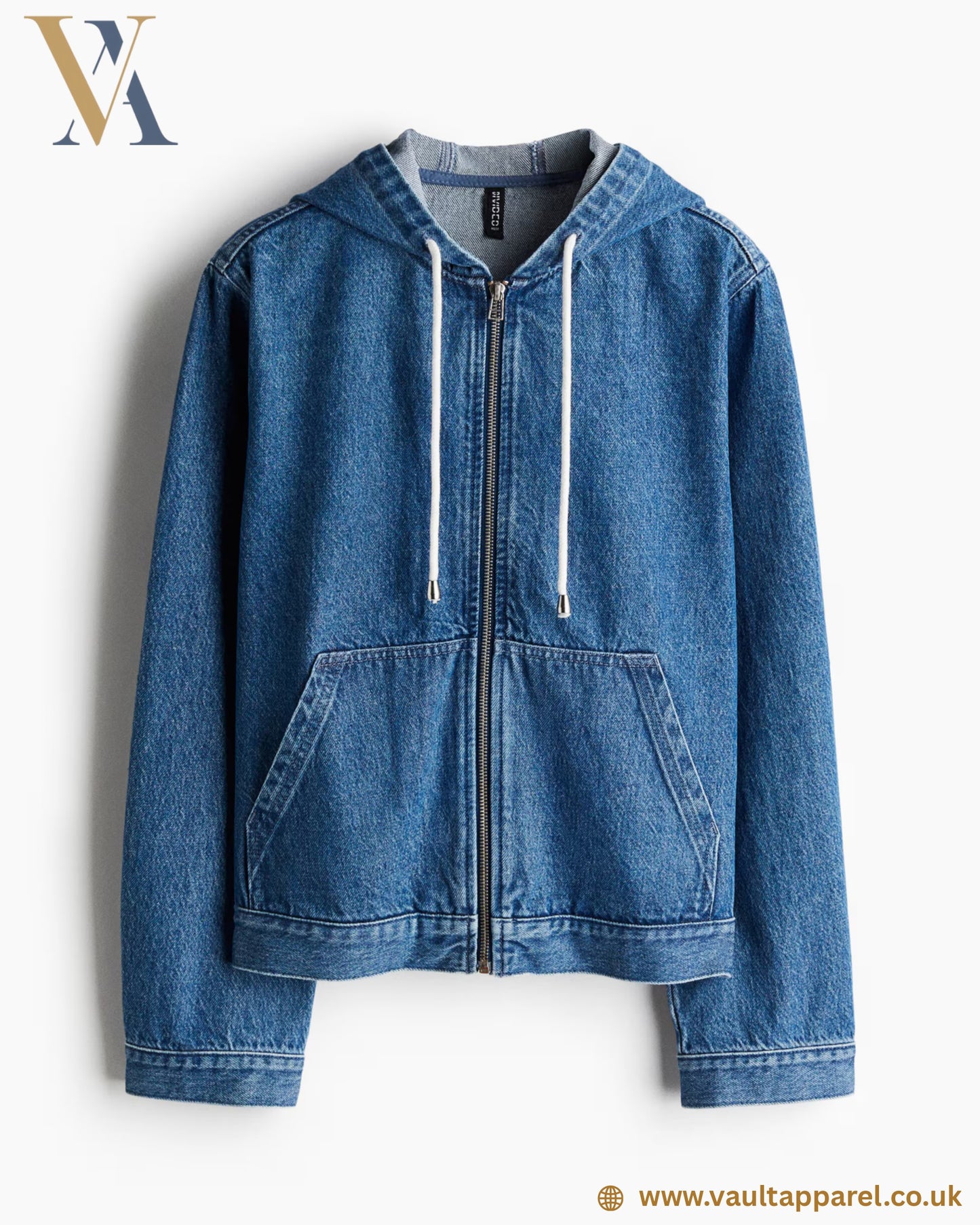 Blue Denim Zip Hoodie Jacket