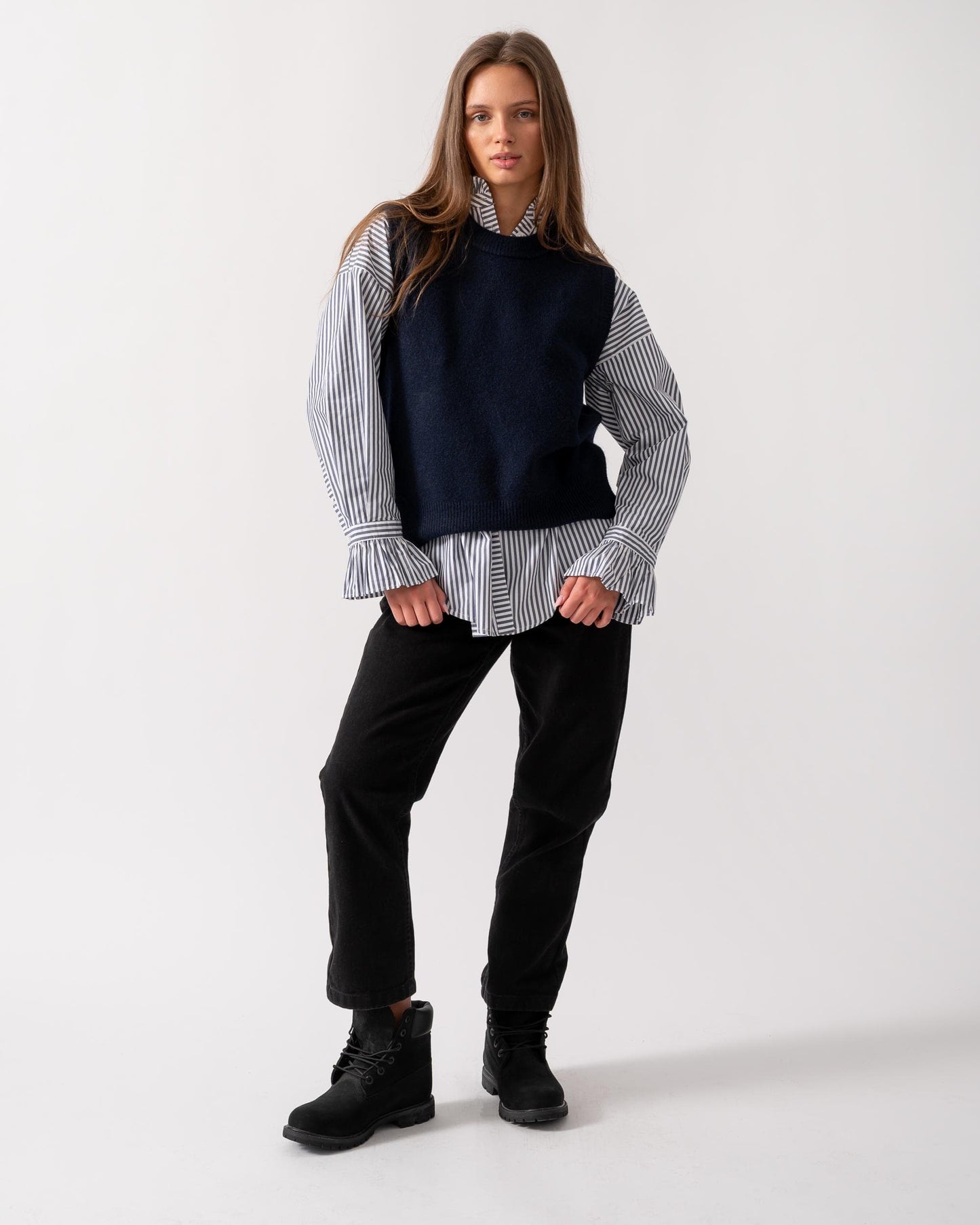 Joules Holly Womens Crew Neck Knit Tank Top - Navy