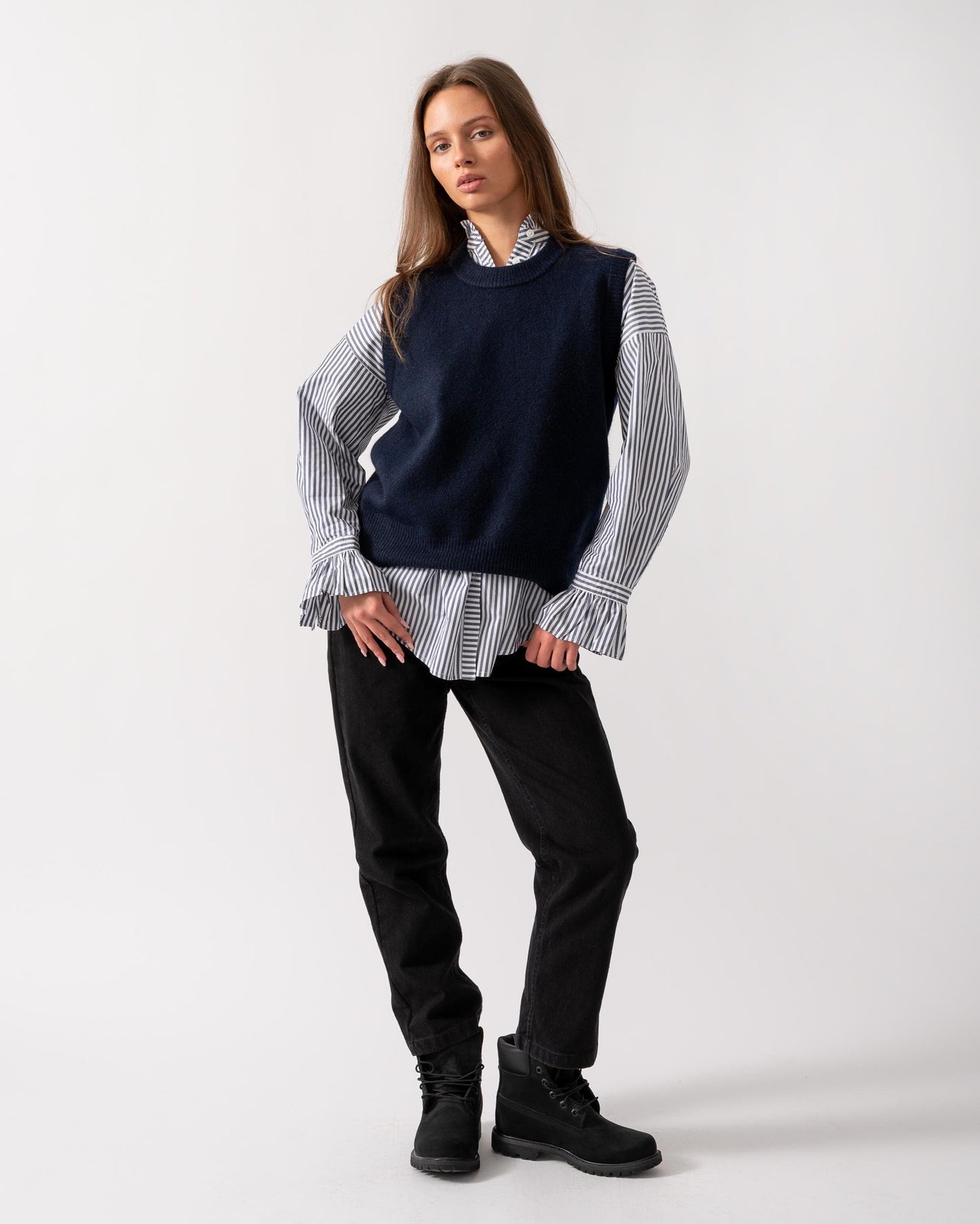 Joules Holly Womens Crew Neck Knit Tank Top - Navy