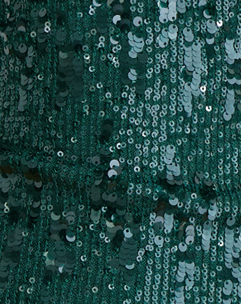 Cosio Halter Top in Mix Sequin Dark Green