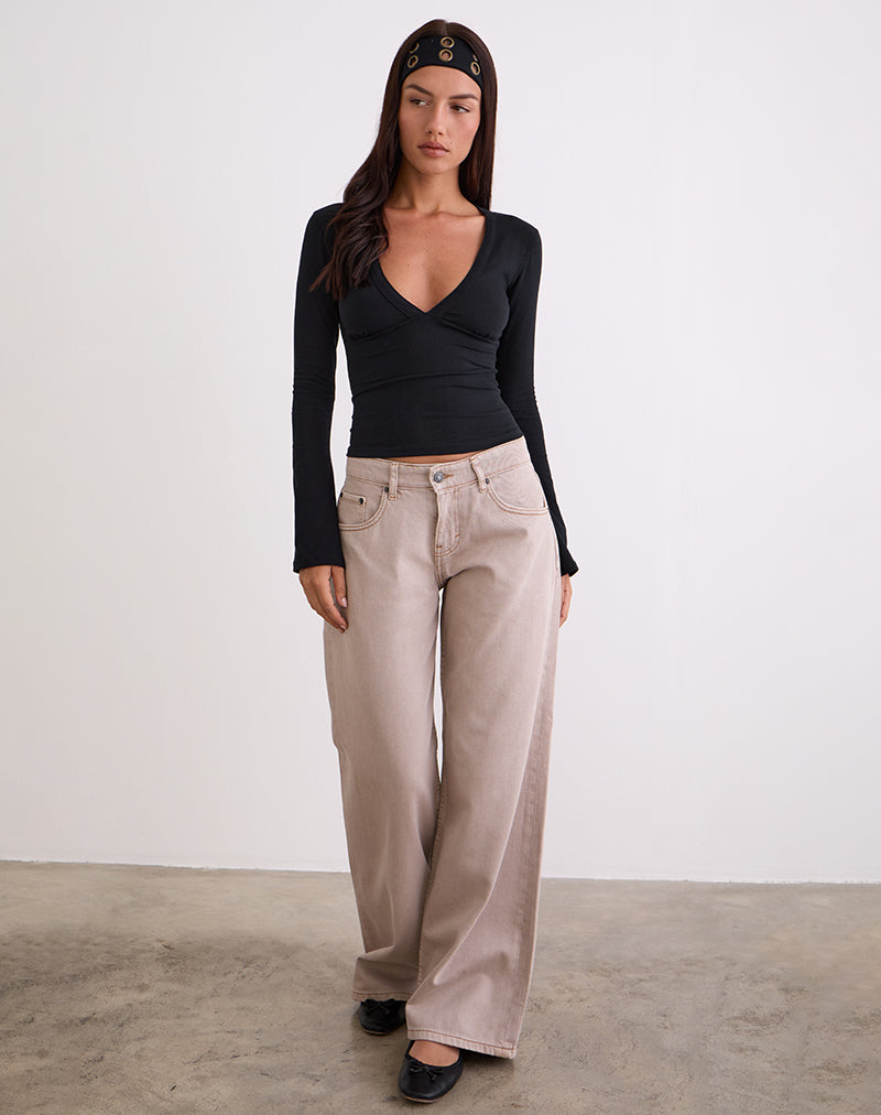 Emesy Long Sleeve Top in Black