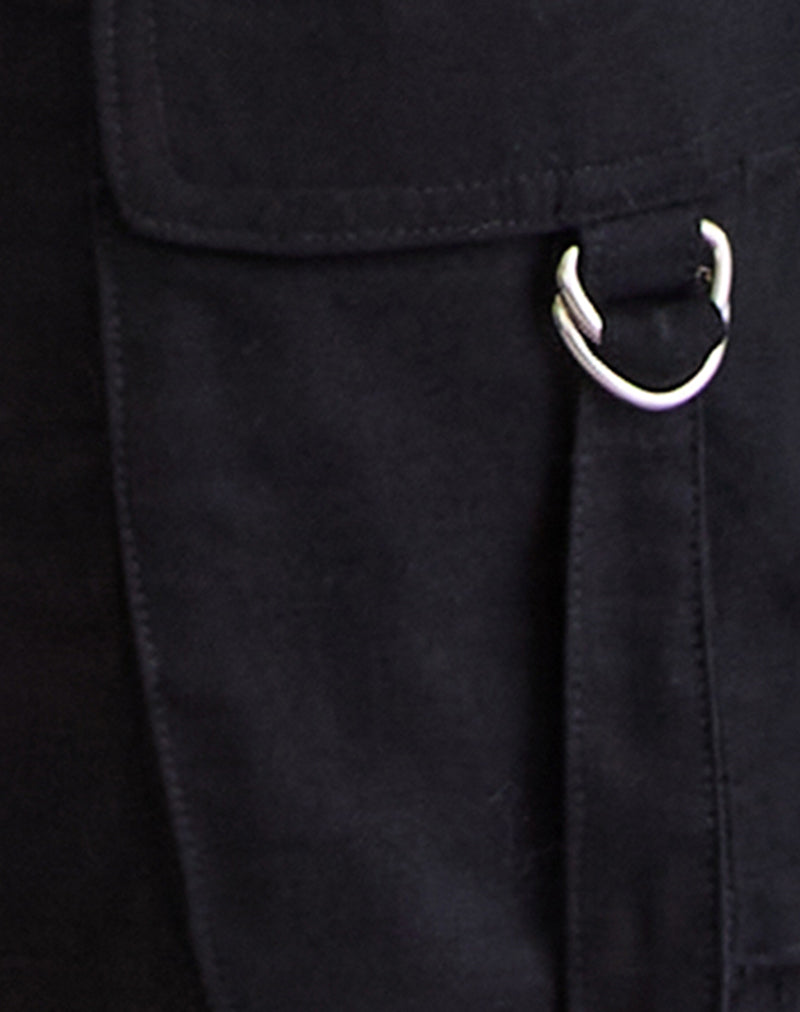 Hojo Linen Cargo Pants in Black