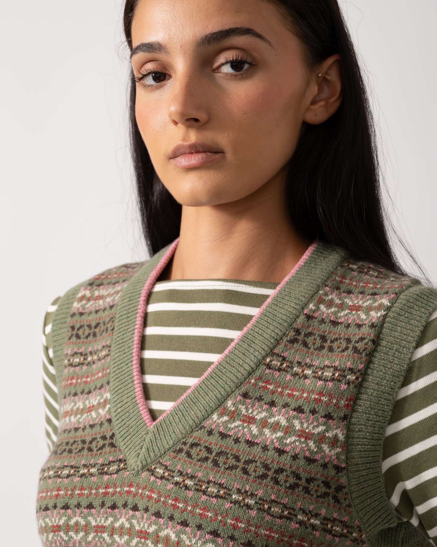 Joules Islay Womens V-Neck Knit Tank Top - Green