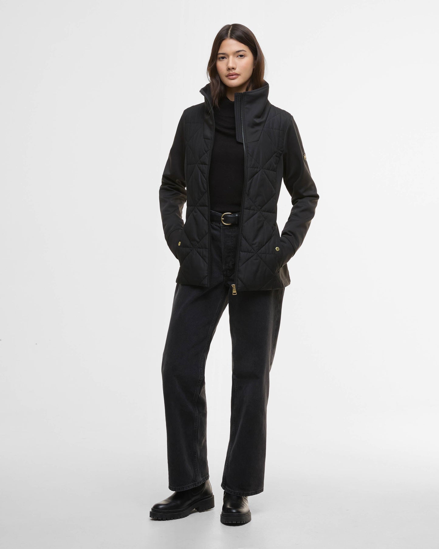 Barbour International Kya Womens Quilted Sweat - Black