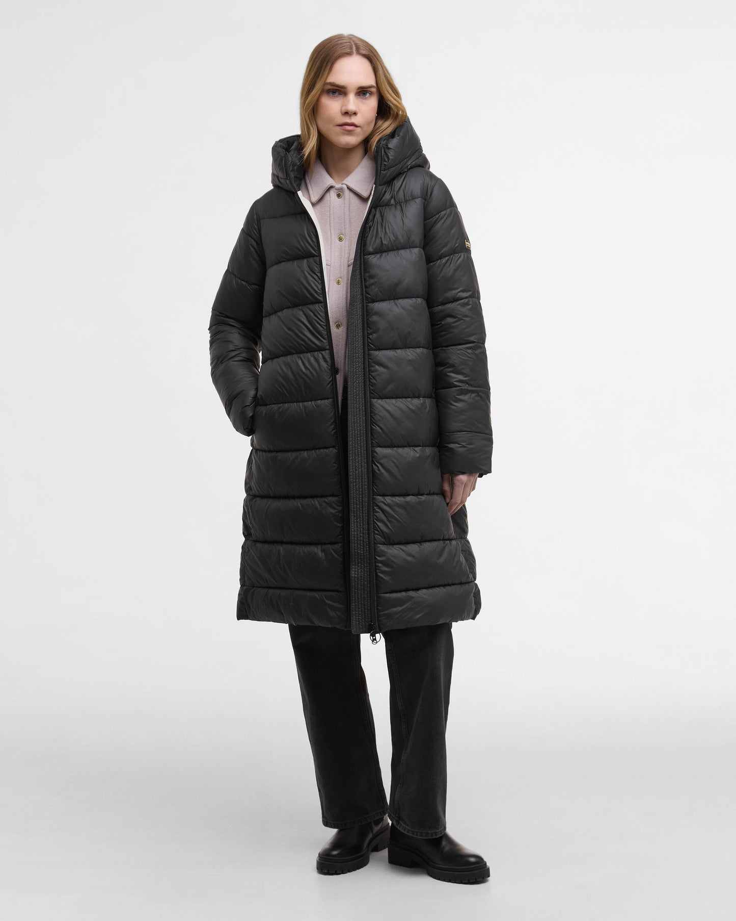 Barbour International Olivios Womens Longline Puffer Jacket - Black