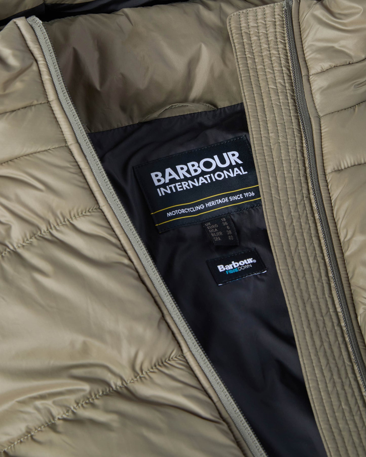 Barbour International Olivios Womens Longline Puffer Jacket - Dusky Khaki