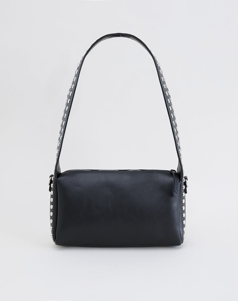 Studded Shoulder Bag in Black