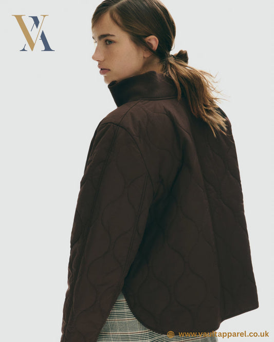 Quilted Overshirt Jacket (Chocolate Brown)