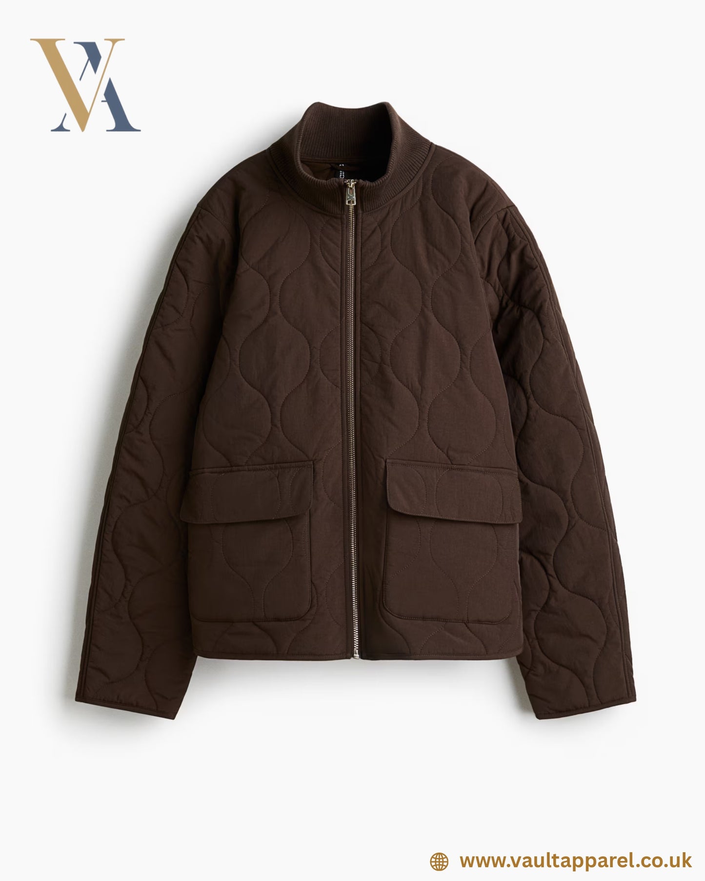 Dark Brown Quilted Utility Jacket